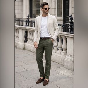 NWT GTA Il Pantalone "Morello" Slim Fit Chinos Green Cotton | IT 56 US 40 x 33